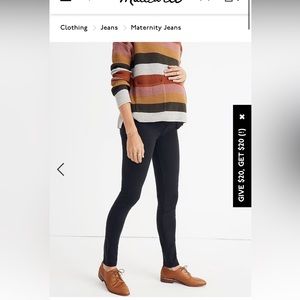 Madewell maternity jeans, lunar wash size 25